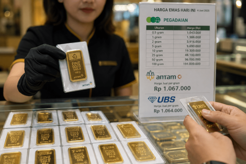 Harga Emas Pegadaian Turun Lagi, Antam dan UBS Kompak Melemah