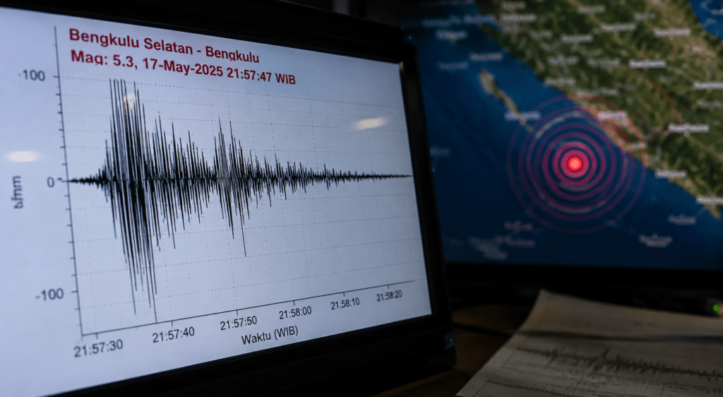 Gempa Magnitudo 5,3 Guncang Bengkulu Selatan Sabtu Malam