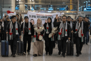 9 WNI Relawan Gaza Tiba di Indonesia Setelah Ditahan Israel