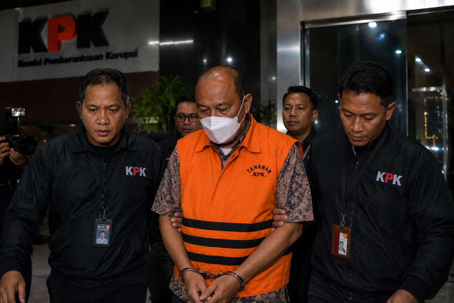 Bupati Langkat Syah Afandin Keluar dari Gedung KPK Kenakan Rompi Tahanan