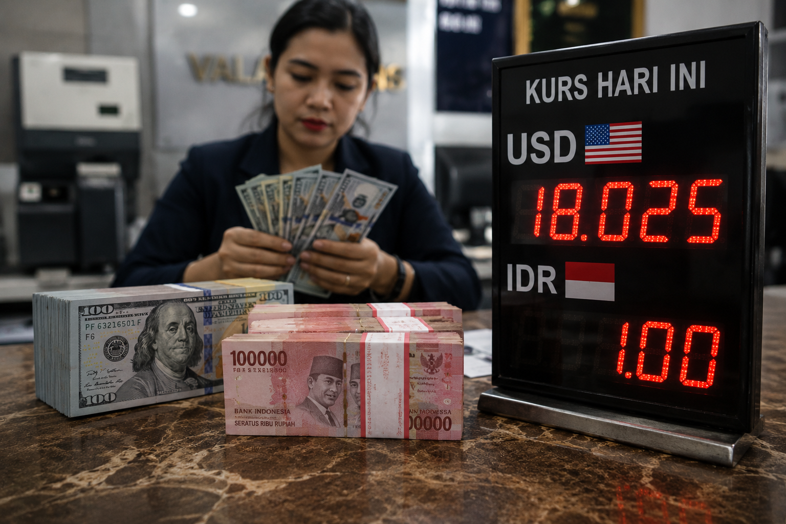Rupiah Kembali Tembus Rp18.000 per Dolar AS, Tekanan Global Bayangi Pasar Keuangan