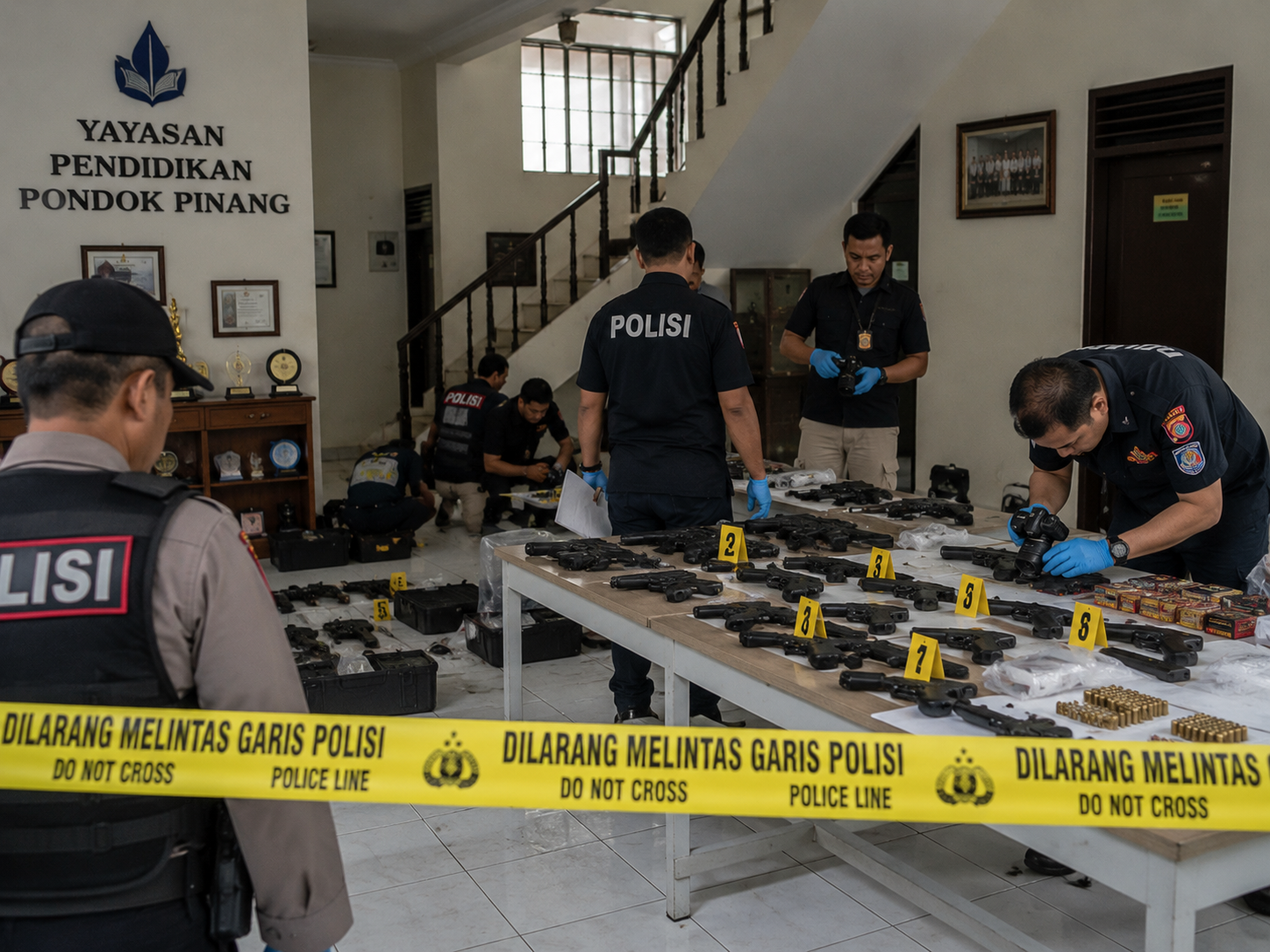 995 Senjata Api di Gedung Yayasan Sekolah Ditemukan Polisi