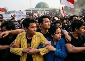 Demo DPR, Mahasiswa Rapatkan Barisan Cegah Penyusup