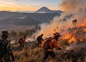 Bromo Kembali Terbakar, Akses Wisata Kembali Ditutup