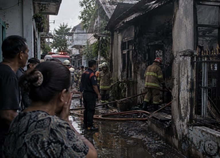Dua Bocah Tewas Terjebak Kebakaran di Surabaya